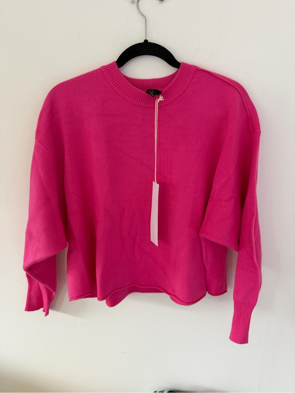 Lumiere Hot Pink Boxy Crewneck Sweater